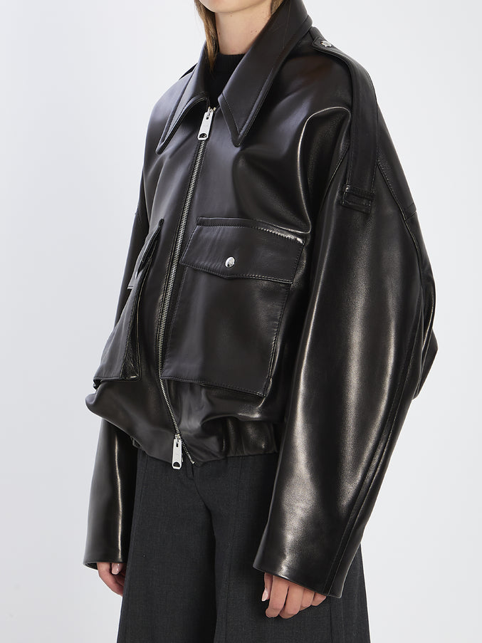 Khaite Bomber Owey In Leather