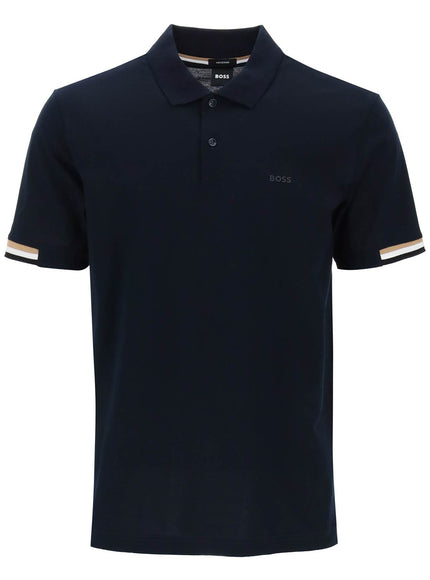 Boss parlay polo shirt with stripe detail