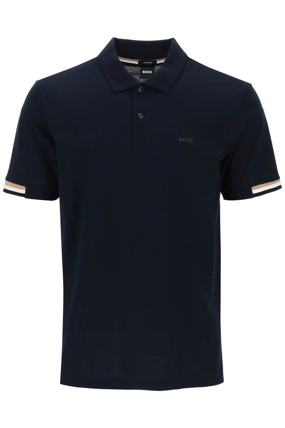 Boss parlay polo shirt with stripe detail