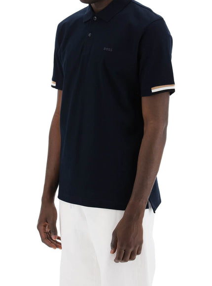 Boss parlay polo shirt with stripe detail