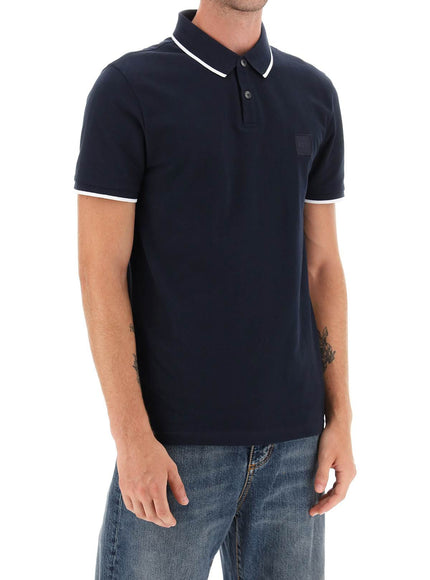 Boss slim fit piqué polo shirt with tipped