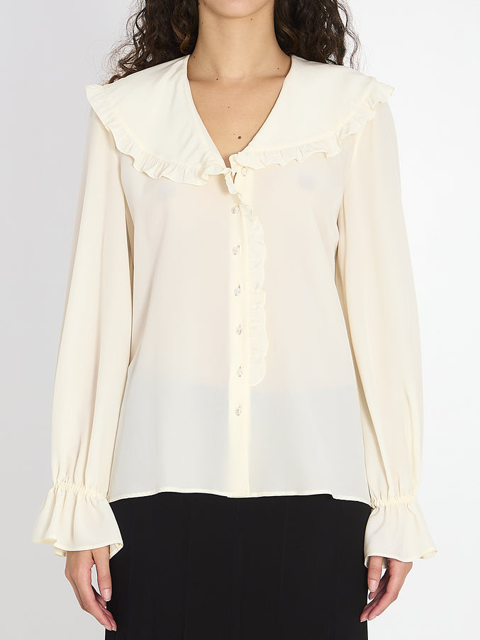 Chloe Fluid Silk Blouse White