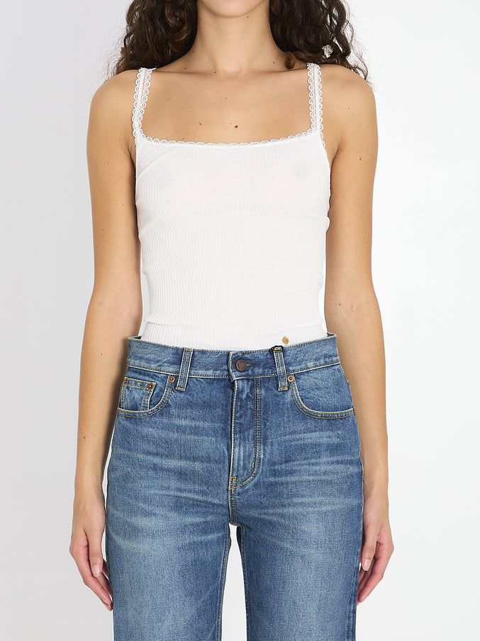 Chloe Cotton Tank Top White