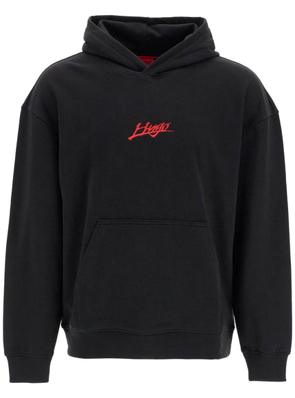 Hugo Cotton-terry Relaxed-fit Hoodie with Logo Prints