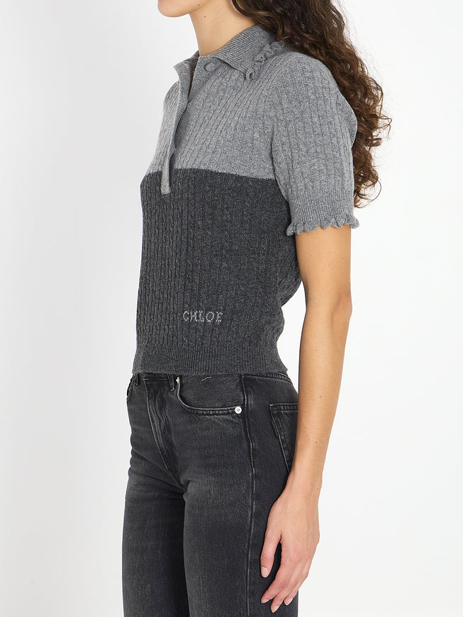 Chloe Wool And Cashmere Polo Shirt