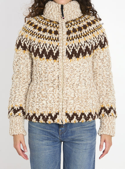 Moncler Grenoble Girose Padded Cardigan Beige
