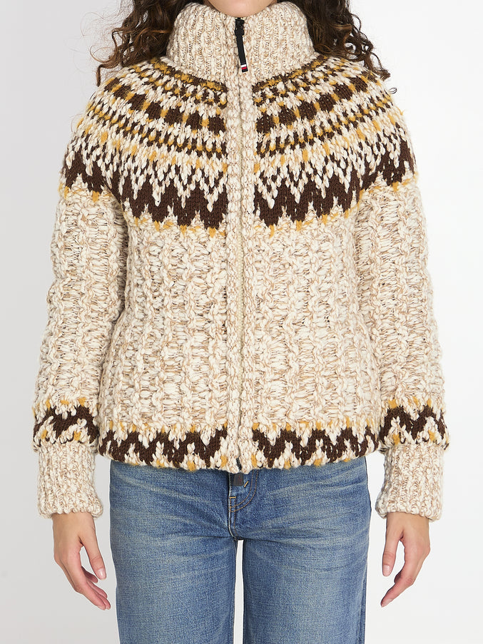 Moncler Grenoble Girose Padded Cardigan Beige