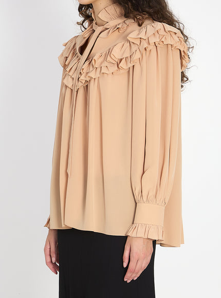 Chloe Oversized Top With Ruffles