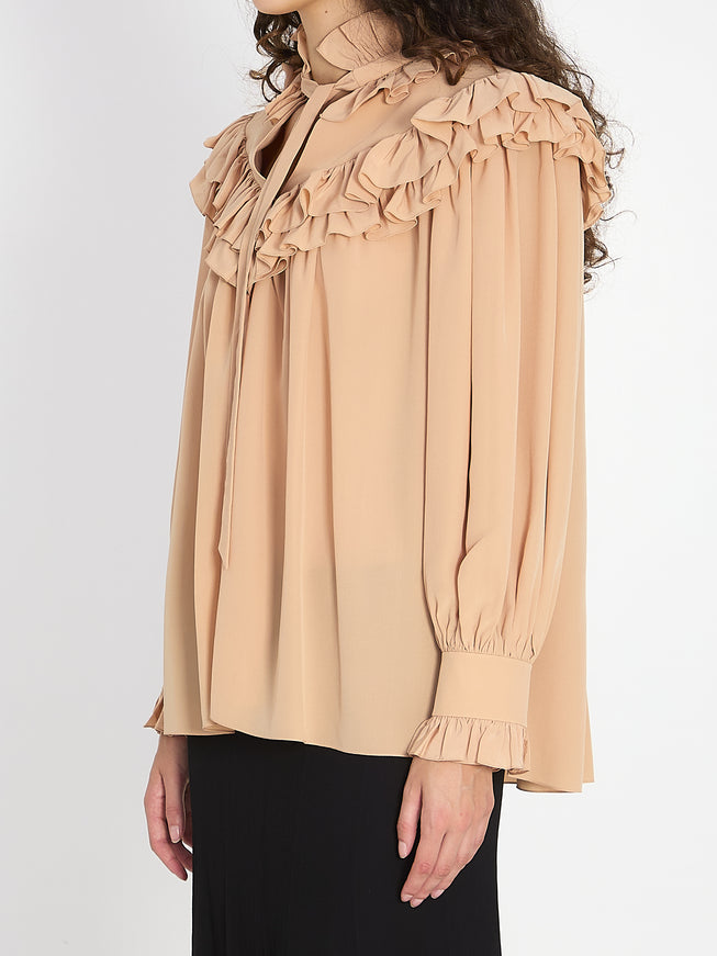 Chloe Oversized Top With Ruffles
