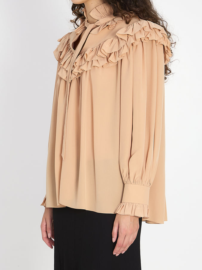 Chloe Oversized Top With Ruffles