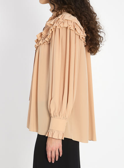 Chloe Oversized Top With Ruffles