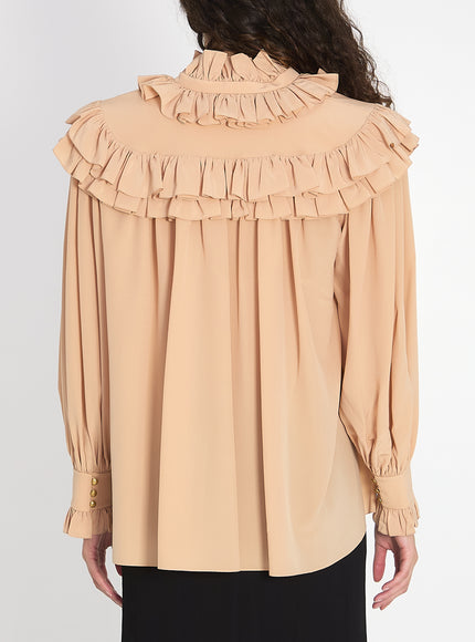 Chloe Oversized Top With Ruffles