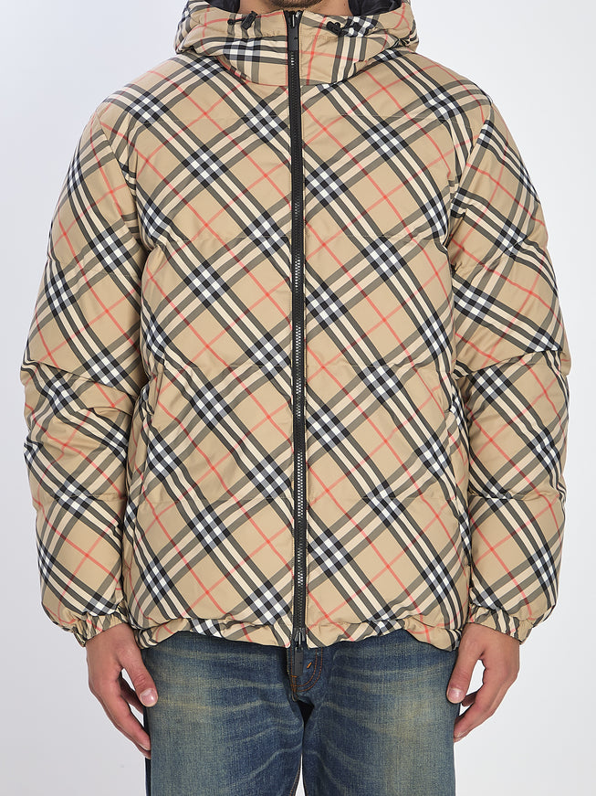 Burberry Reversible Check Puffer Jacket Beige