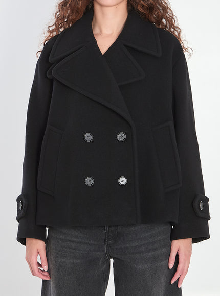 Chloe Oversized Short Coat Black
