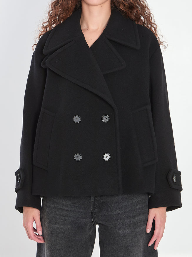 Chloe Oversized Short Coat Black