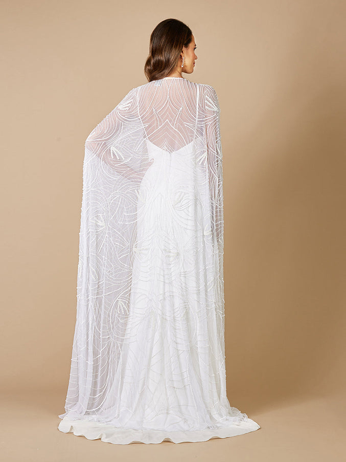 Lara New York 51066 Gracie Full Length Beaded Tulle Cape