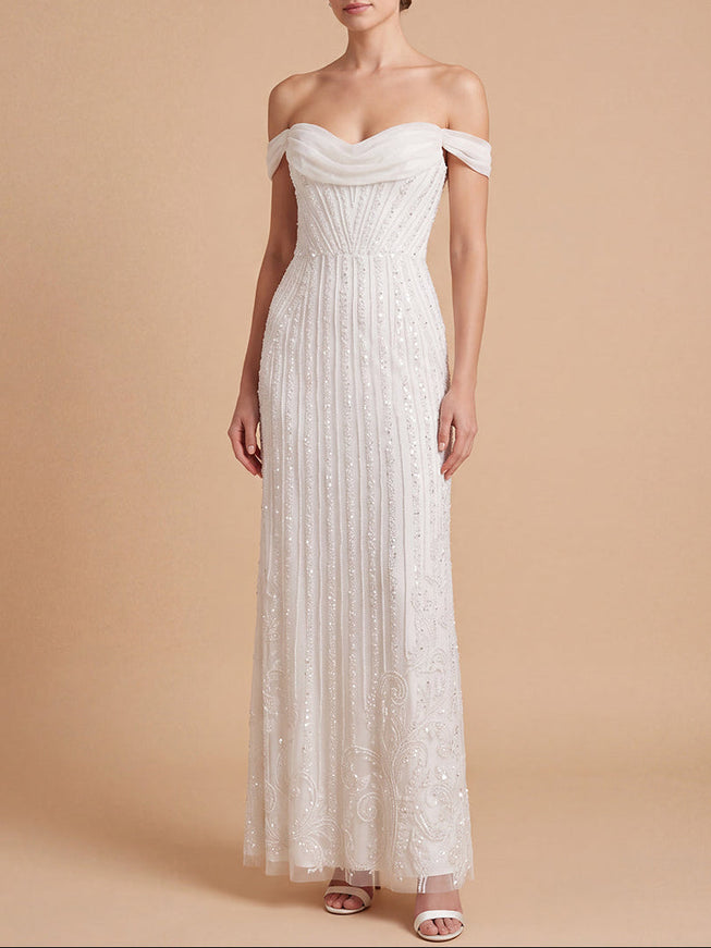 Lara New York Off Shoulder Corset Gown Ivory