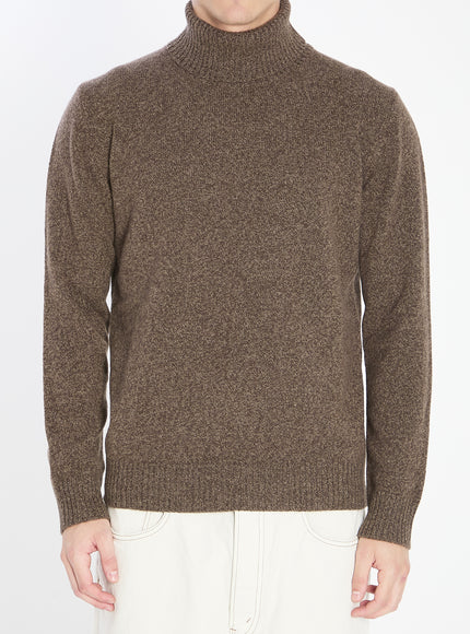 Roberto Collina Mouline Turtleneck Sweater Brown