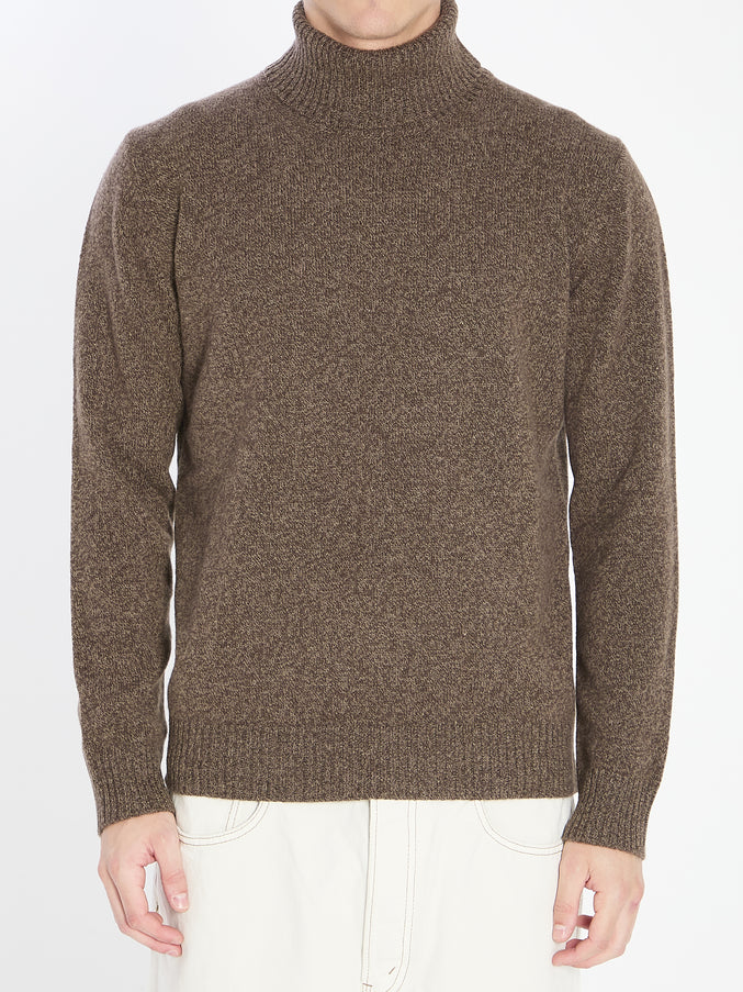 Roberto Collina Mouline Turtleneck Sweater Brown