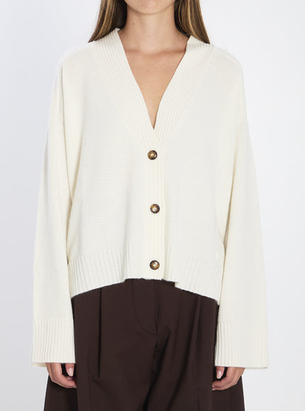 Loulou De Saison Kaia Cashmere Cardigan White