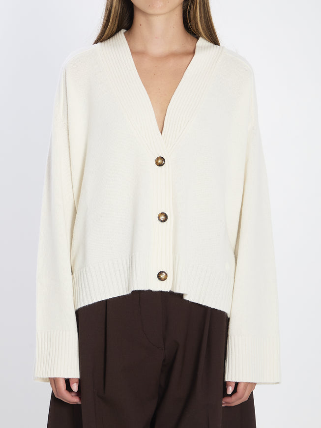 Loulou De Saison Kaia Cashmere Cardigan White