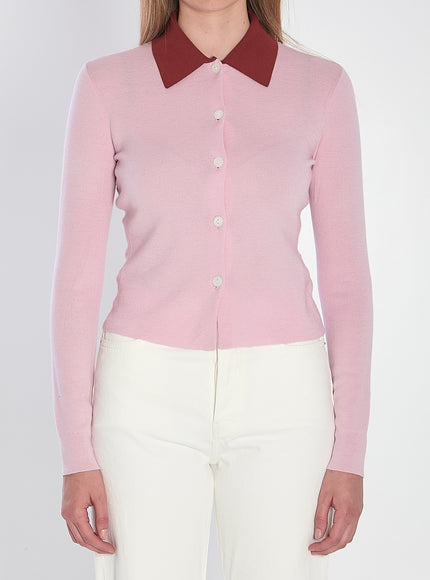 Self Portrait Wool Cardigan Pink