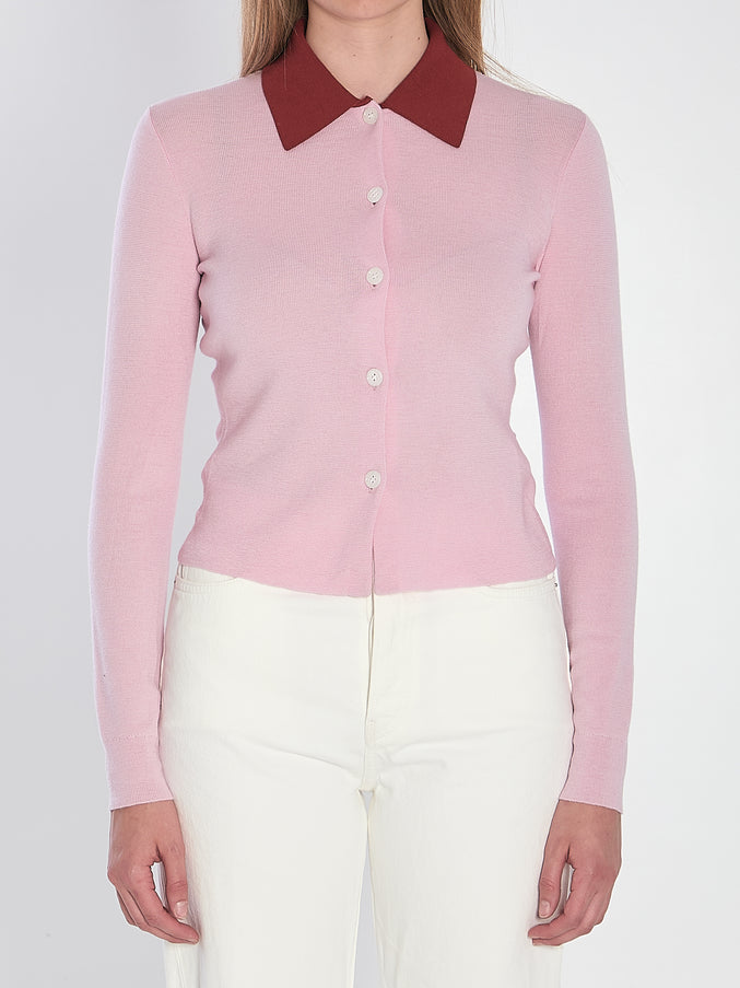 Self Portrait Wool Cardigan Pink