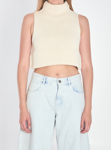 Alaia Sleeveless Top White