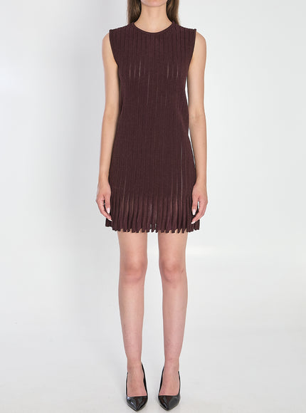 Alaia Striped Knit Dress Purple