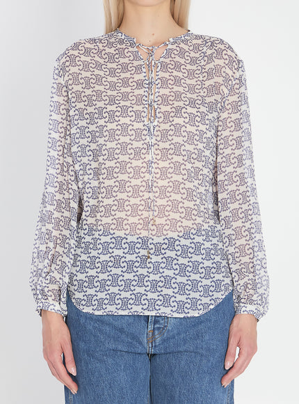 Celine Romy Blouse In Silk Blue