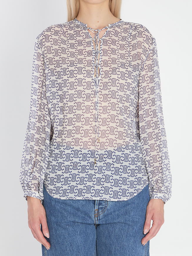 Celine Romy Blouse In Silk Blue