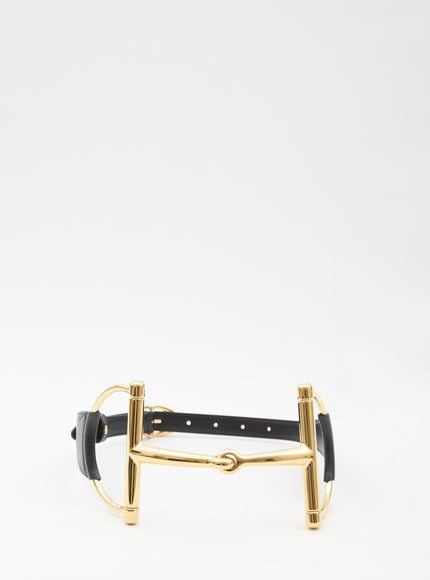 Gucci Wide Belt With Oversized Horsebit Black