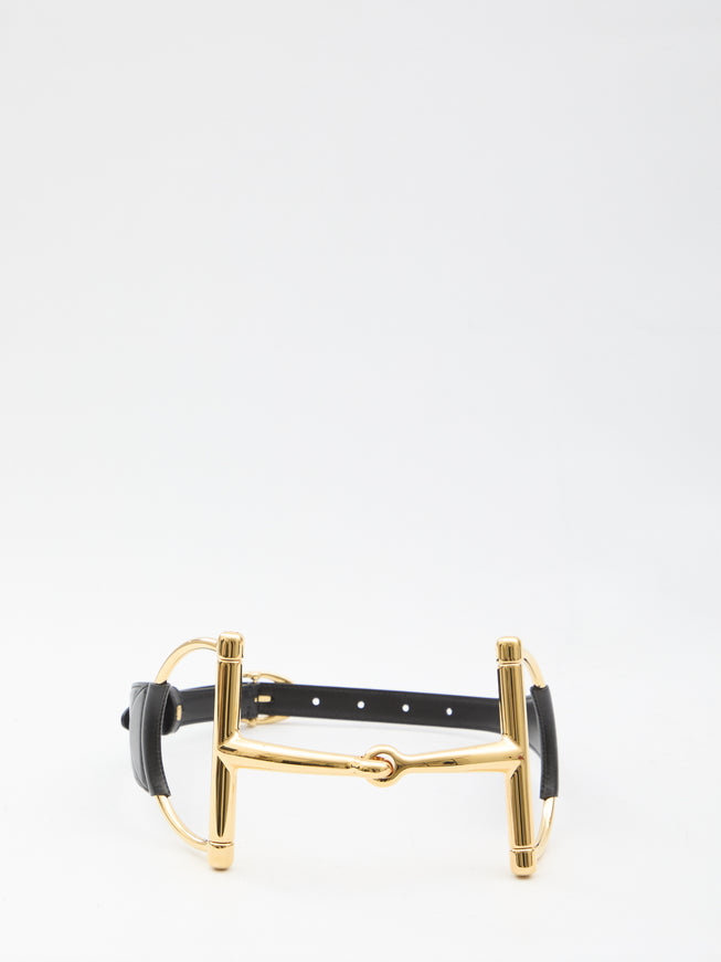Gucci Wide Belt With Oversized Horsebit Black