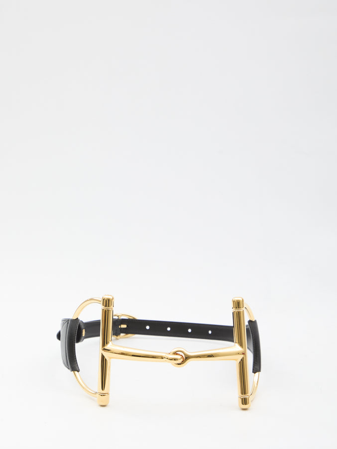 Gucci Wide Belt With Oversized Horsebit Black