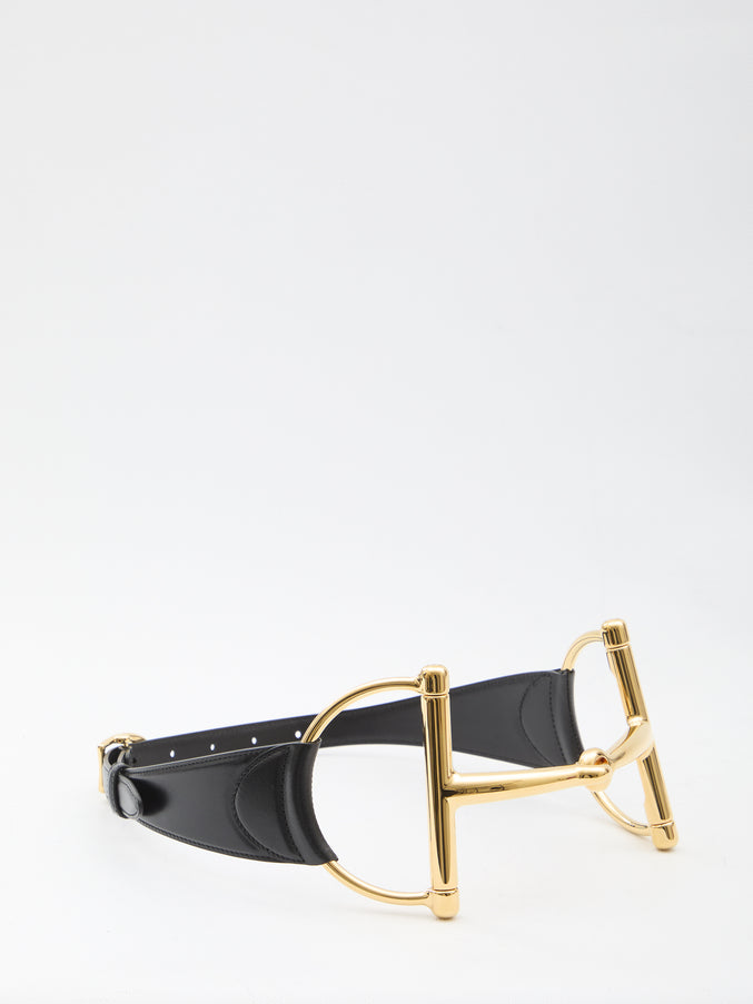 Gucci Wide Belt With Oversized Horsebit
