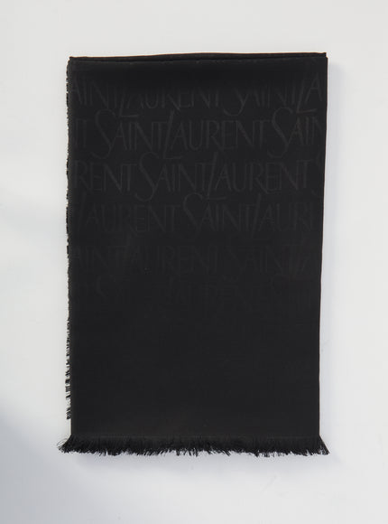 Saint Laurent Large Square Scarf QT Black