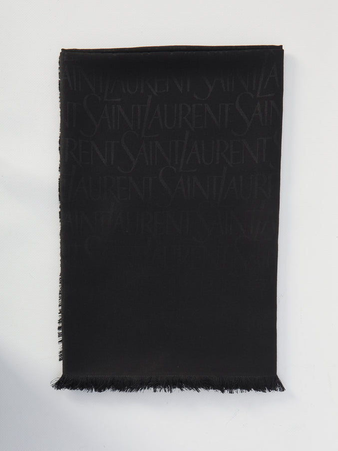 Saint Laurent Large Square Scarf QT Black