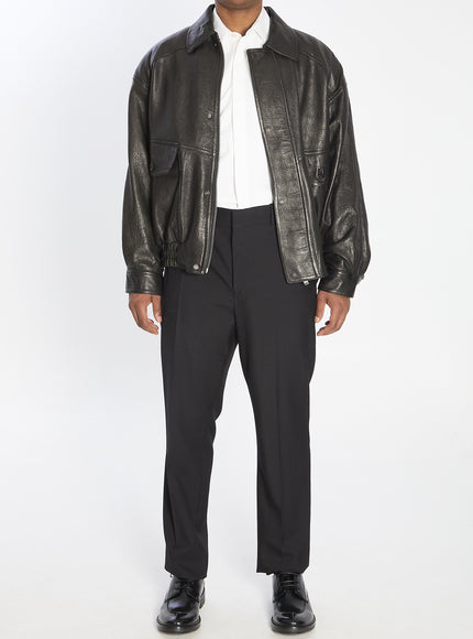 Saint Laurent Balloon Bomber Jacket In Lambskin Leather