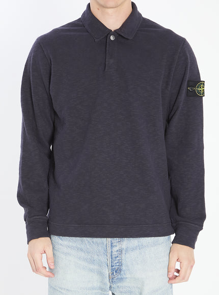 Stone Island Long-sleeve Polo Shirt Blue