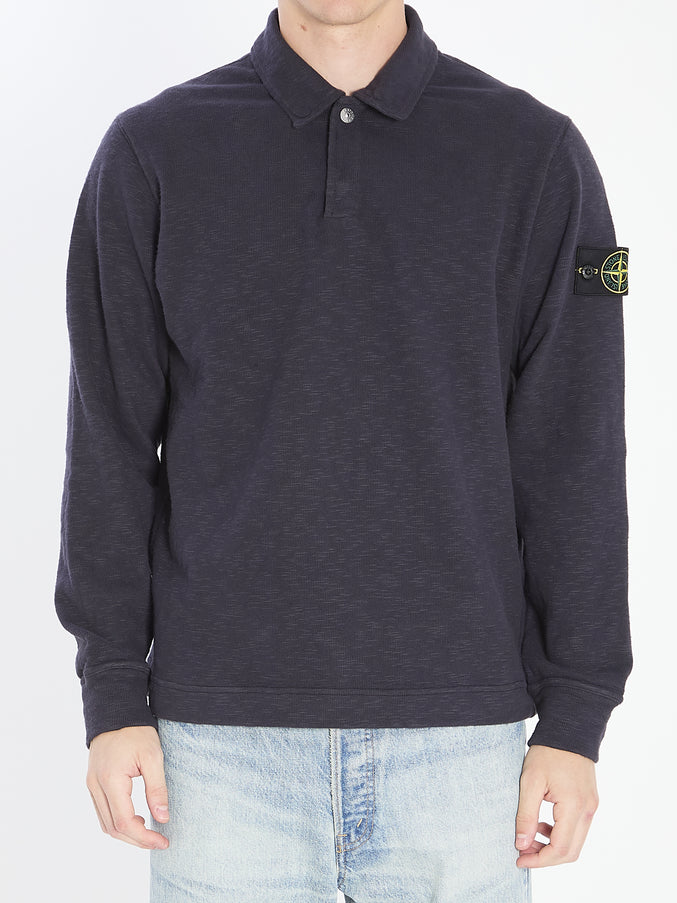 Stone Island Long-sleeve Polo Shirt Blue