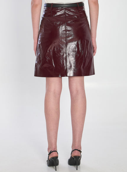 Self Portrait Leather Mini Skirt