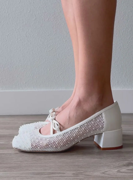 Bella Belle Millie Pearl Mary Jane Low Block Heels