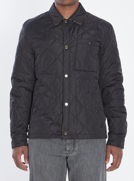 Burberry Reversible Overshirt In Quilted Nylon Black