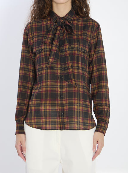 Saint Laurent Lavallière Cassandre Shirt Brown