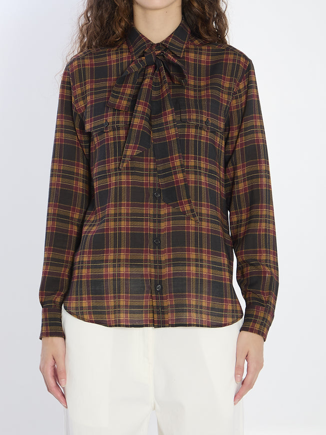 Saint Laurent Lavallière Cassandre Shirt Brown