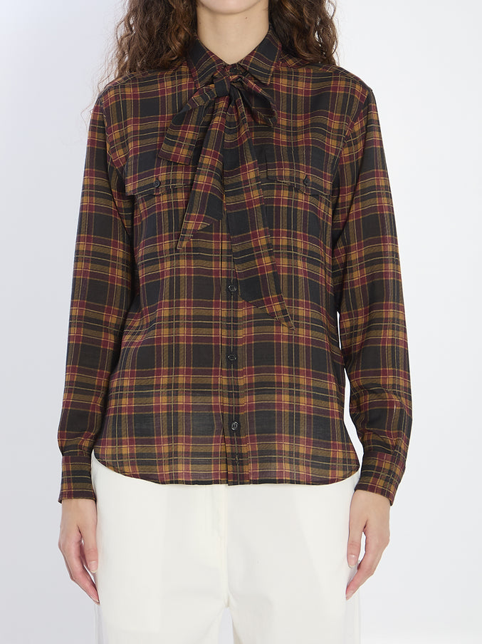 Saint Laurent Lavallière Cassandre Shirt Brown
