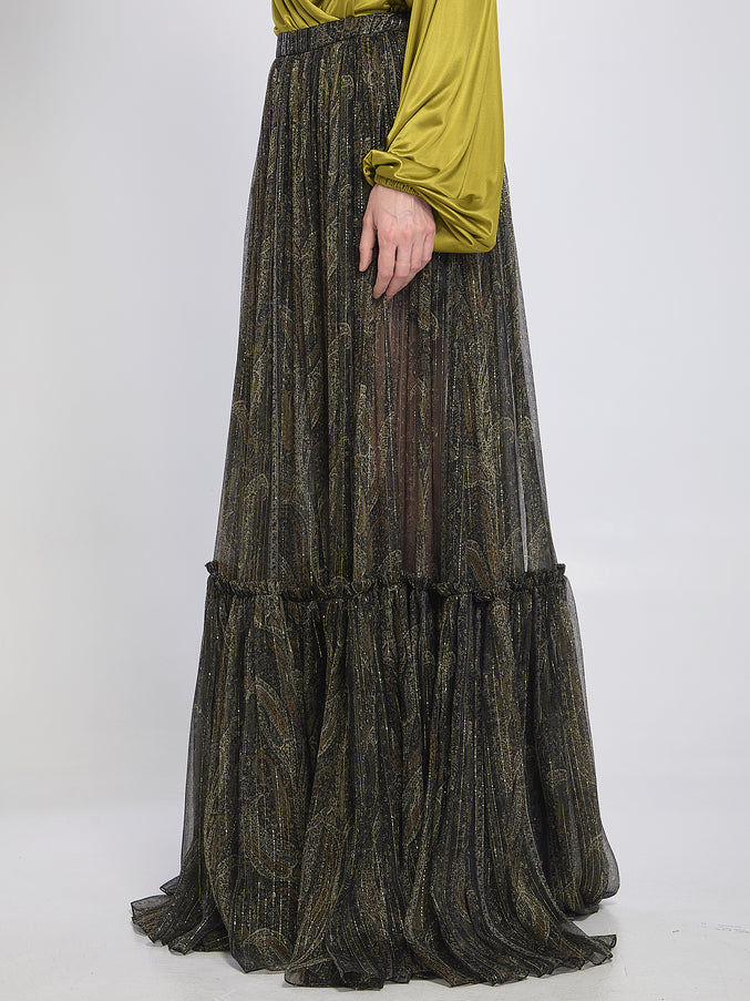 Saint Laurent Country-style Tiered Skirt