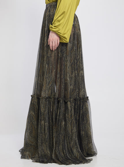 Saint Laurent Country-style Tiered Skirt