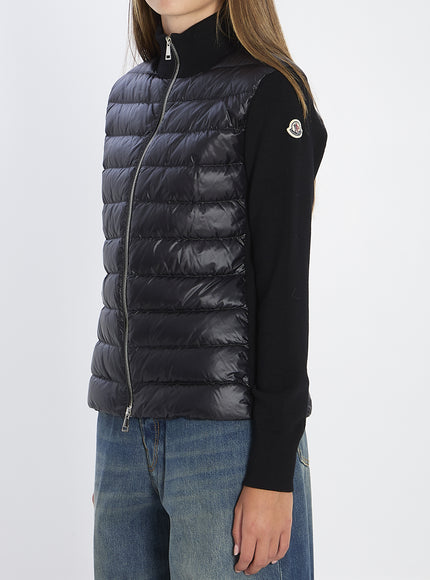 Moncler Padded Wool Cardigan With Zip