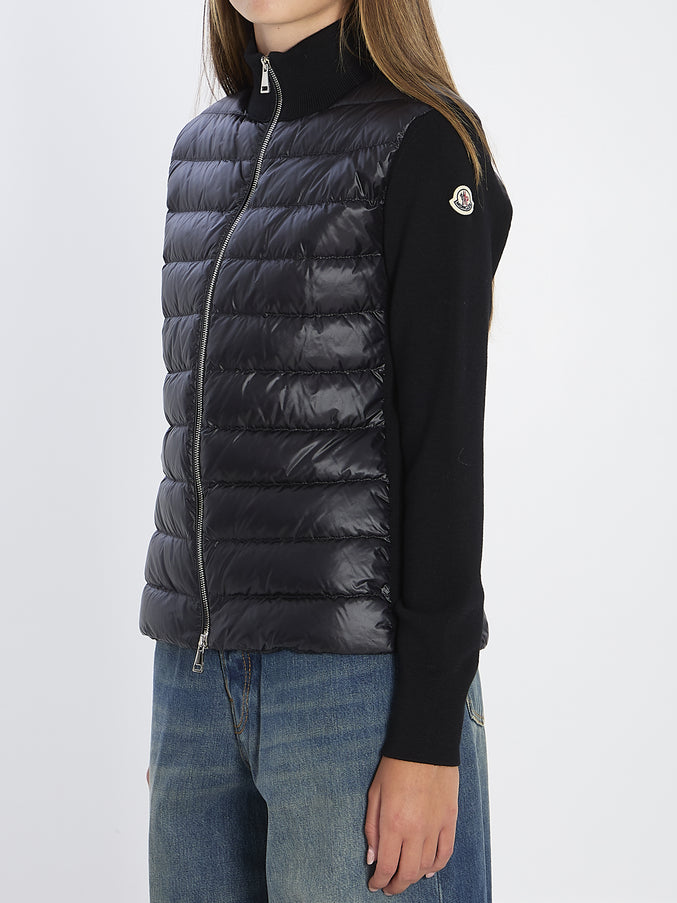 Moncler Padded Wool Cardigan With Zip
